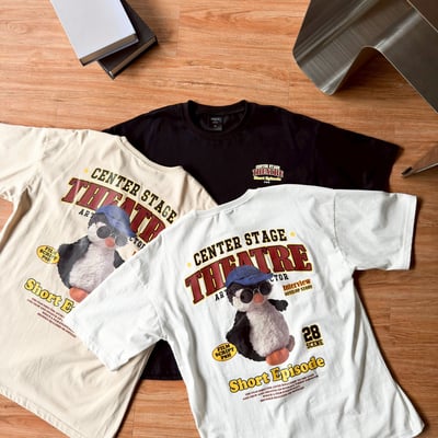 【現貨】THEATRE美式墨鏡企鵝印花短T9