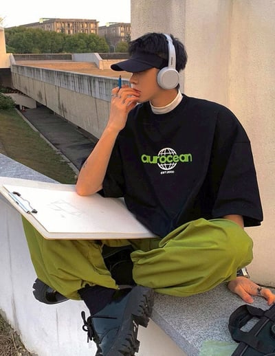 【現貨】撞色現代感地球短T2