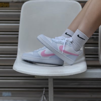 【新款!】Nike Court Borough Low Ess GS 寶寶藍 淡粉 藍白粉 絨毛勾 女｜IQ2725-1012