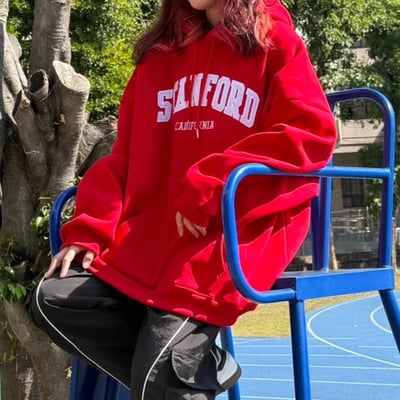 【現貨】STANFORD貼布繡重磅帽T4