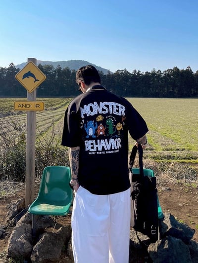 【SORONA® 涼感現貨】MONSTER BEHAVIOR 怪獸插畫印花短T5