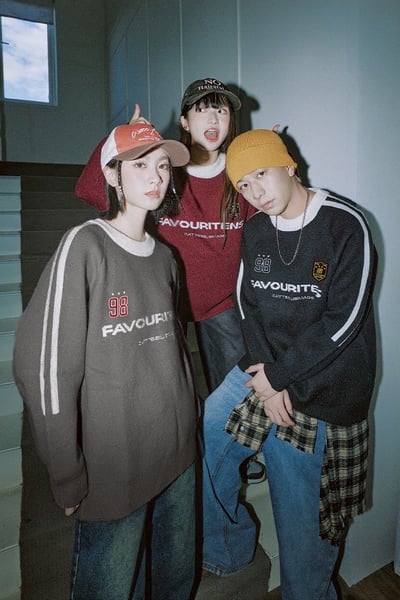 【現貨】FAVOURITENS 98撞色織帶毛衣1