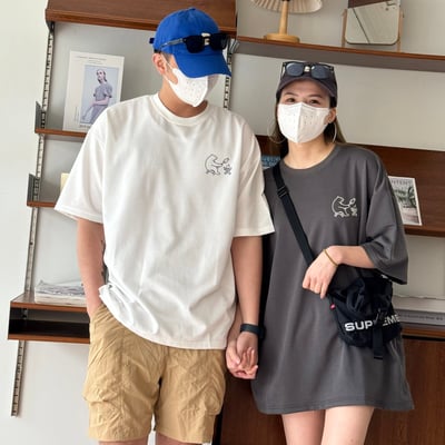 【現貨】手繪熊烤魚短T9