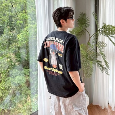 【現貨】THEATRE美式墨鏡企鵝印花短T3