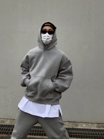 【現貨】素色百搭短寬刷毛帽T7