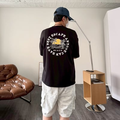 【現貨】夕陽海灘印花短T7