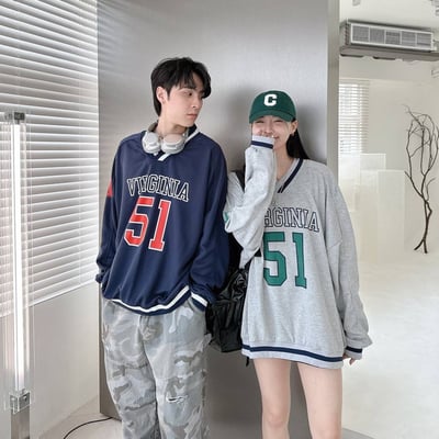 【現貨】VIRGINIA 51 V領撞色棒球大學T1