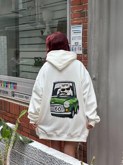 【現貨速發】酷貓開車牛奶絨帽T3