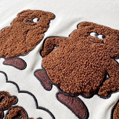 【現貨】Together 毛巾刺繡小熊短T10