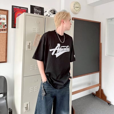 【SORONA® 涼感現貨】CRITICAL美式撞色車線貼布短T4