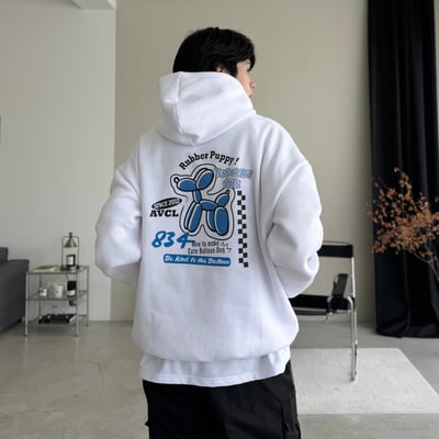 【現貨】賽車氣球狗狗刷毛帽T10