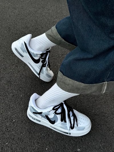 【訂製款】Nike Air Force 1 時空斷裂灰痕1