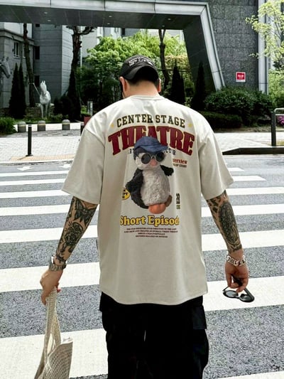 【現貨】THEATRE美式墨鏡企鵝印花短T8