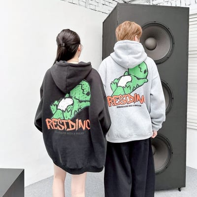 【現貨】RESTDING 恐龍塗鴉感帽T1