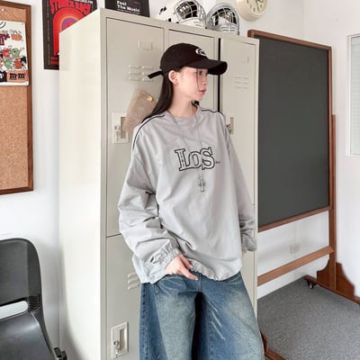 【現貨】LOS Angeles撞色滾線束口風衣5