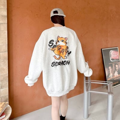 【現貨】SCRACH插畫感貓咪大學T3