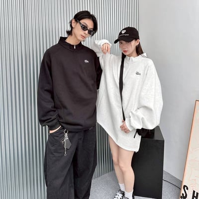 【現貨】Then刺繡立領拉鍊衛衣1