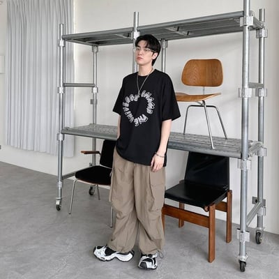 【現貨】圓環英字毛巾繡短T3