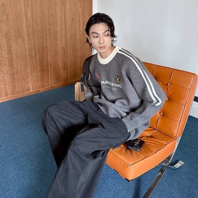 【現貨】FAVOURITENS 98撞色織帶毛衣12