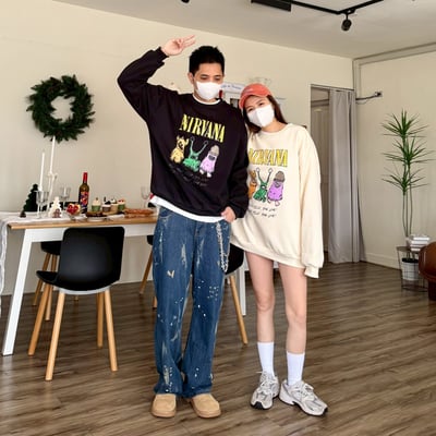 【現貨】NIRVANA刷毛大學T2