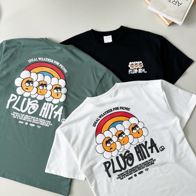 【可愛爆棚現貨】PLUS HIYA發泡彩虹花短T12