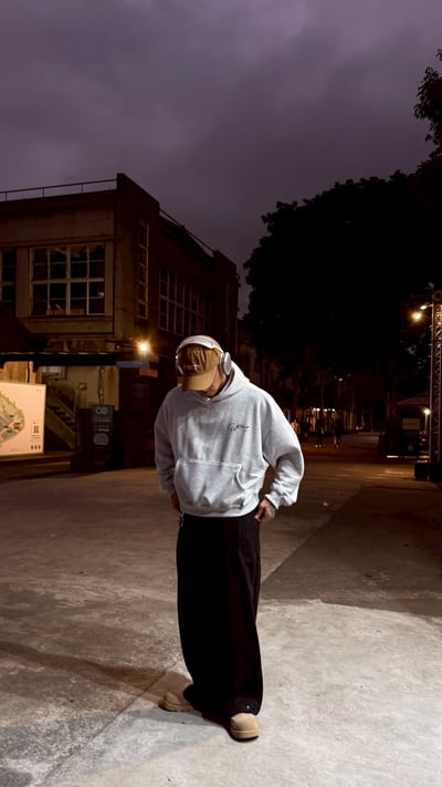 【現貨】短寬簡單草寫英文刷毛重磅帽T2