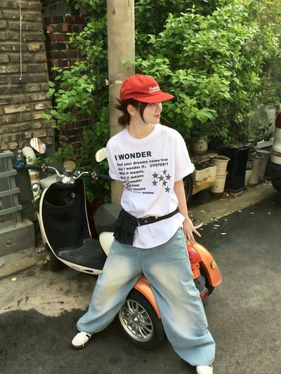 【現貨】韓系字母印花星星圖案短T8