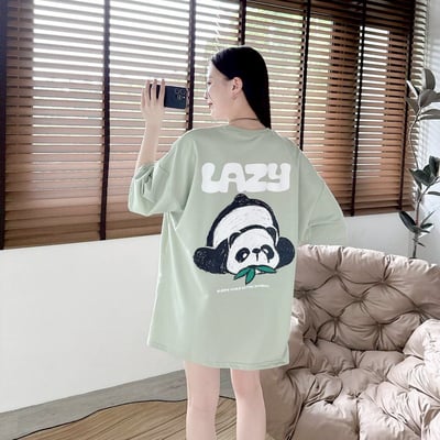 【現貨】LAZY 懶散熊貓塗鴉印花短T5