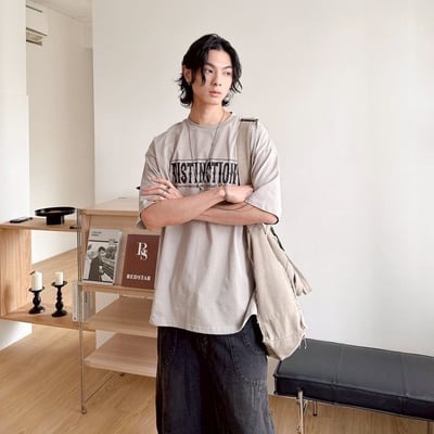 【現貨】Distinction剝落字體美式印花短T4