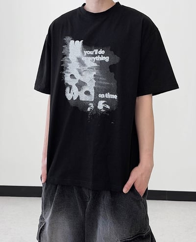 【現貨】幻影模糊字母印花短T6