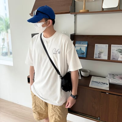 【現貨】手繪熊烤魚短T7