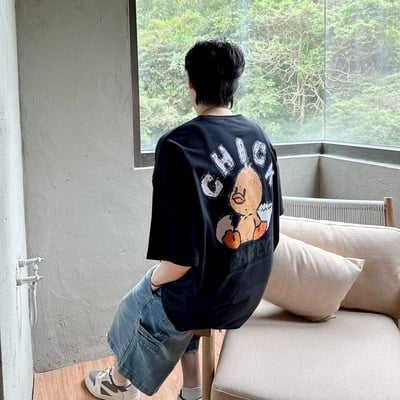 【現貨】CHICK蛋殼鴨塗鴉感短T4