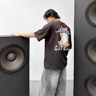 【現貨】CATFISH貓咪魚插畫感短T5