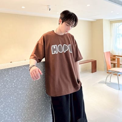 【現貨】HOPE斜紋字印花短T8