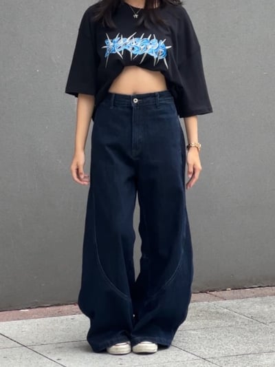 【修身現貨】飛軌小彎刀褲2