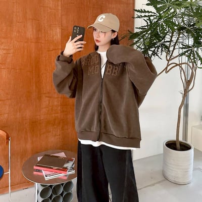 【現貨】BROOKLYN MOBB毛巾繡內絨毛外套5