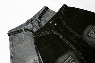 【爆款現貨+預購】街頭解構工裝落地牛仔褲9