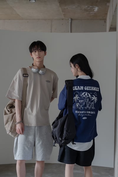 【現貨】陽光海岸雪糕甜筒印花短T1