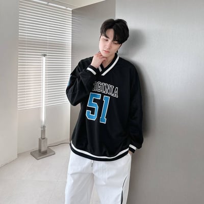 【現貨】VIRGINIA 51 V領撞色棒球大學T2