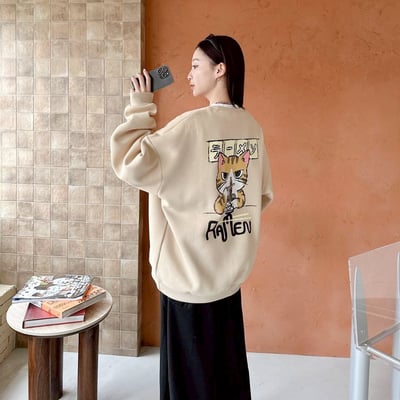 【現貨】日文虎斑貓吃麵大學T9