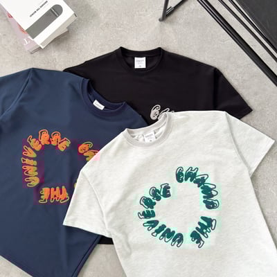 【現貨】圓環英字毛巾繡短T10