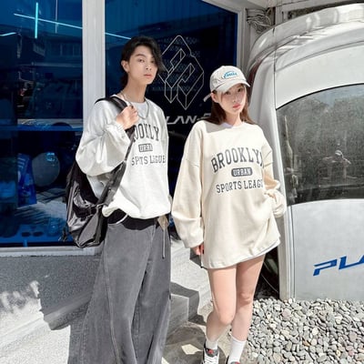 【現貨】BROOKLYN 華夫格束口印花大學T3