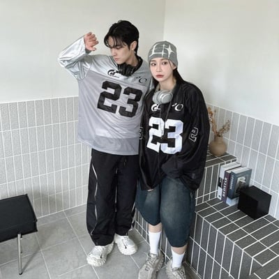 【現貨】美式23號V領透網寬鬆球衣1