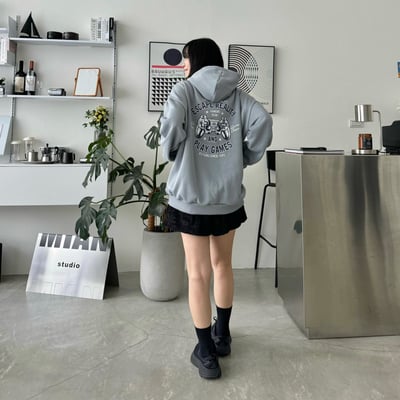 【現貨】復古遊戲搖桿印花刷毛帽T9