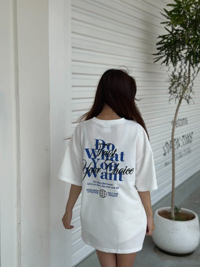 【現貨】Do What You Want 發泡草寫英字疊印短T8