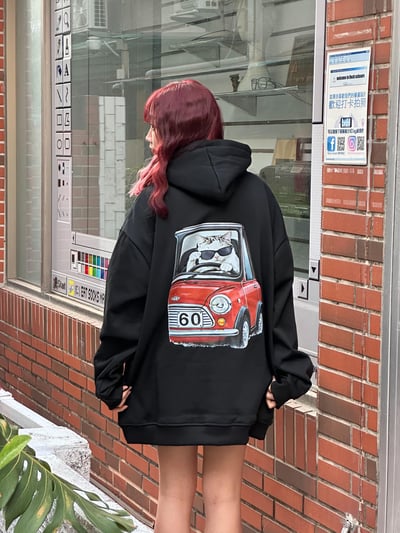 【現貨速發】酷貓開車牛奶絨帽T4