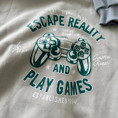 【現貨】復古遊戲搖桿印花刷毛帽T11