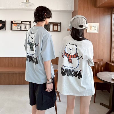 【現貨】SNOW 熊熊雪人塗鴉感印花短T7