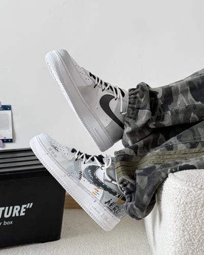 【訂製款】Nike Air Force 1 灰白塗鴉日記1