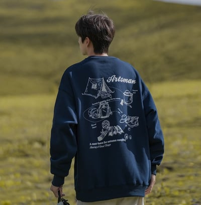 【現貨】塗鴉露營帳篷牛奶絨大學T8